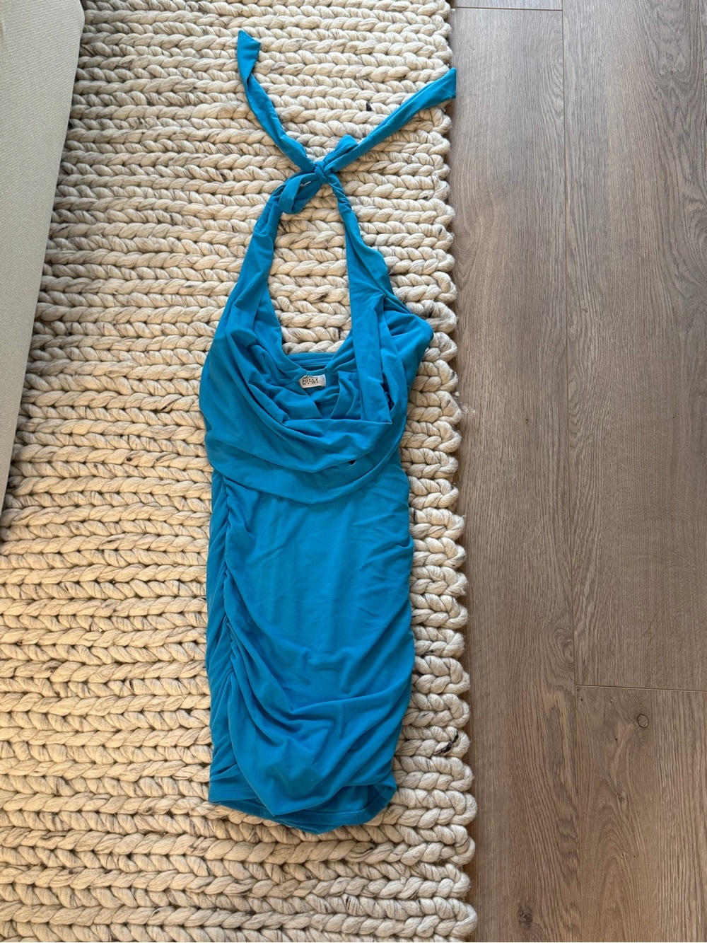 Oh Polly Bright Turquoise Halter Dress